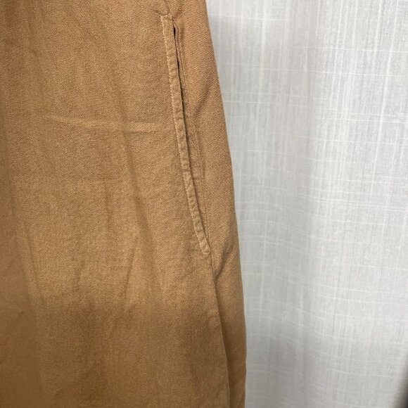 Me & Arrow, mid-tone brown dress with pockets, linen XS, made in LA USA - Picture 3 of 6